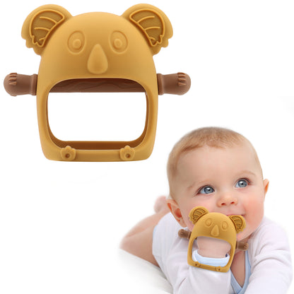 Qkie Koala Teething Toys for Babies 0-6 Months, Glue-Free Handle Baby Teething Toys for 1+ Months Infants Babies