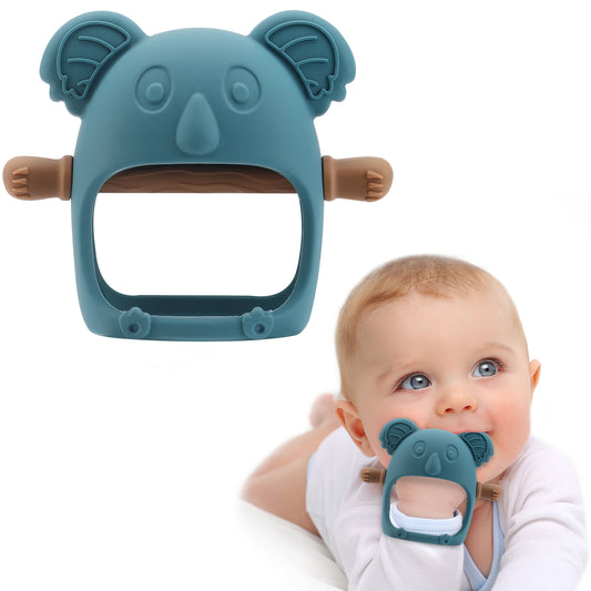 Qkie Koala Teething Toys for Babies 0-6 Months, Glue-Free Handle Baby Teething Toys for 1+ Months Infants Babies