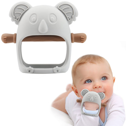 Qkie Koala Teething Toys for Babies 0-6 Months, Glue-Free Handle Baby Teething Toys for 1+ Months Infants Babies