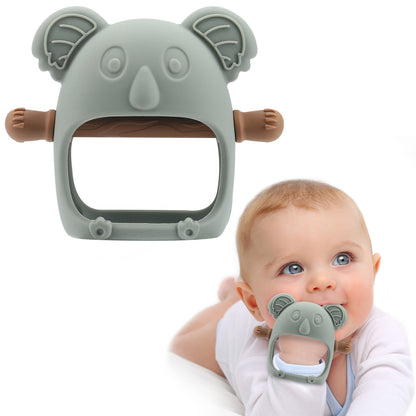 Qkie Koala Teething Toys for Babies 0-6 Months, Glue-Free Handle Baby Teething Toys for 1+ Months Infants Babies