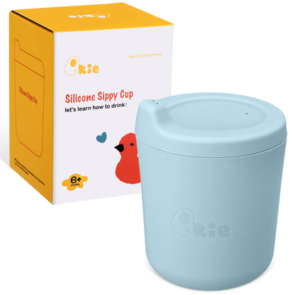 Qkie Sippy Cups for Babies Toddlers and Infants Silicone Sippy Cup - 9 Months+, 5.7 oz./170 ml