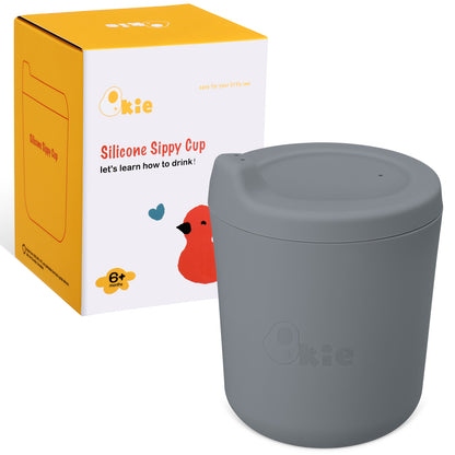 Qkie Sippy Cups for Babies Toddlers and Infants Silicone Sippy Cup - 9 Months+, 5.7 oz./170 ml