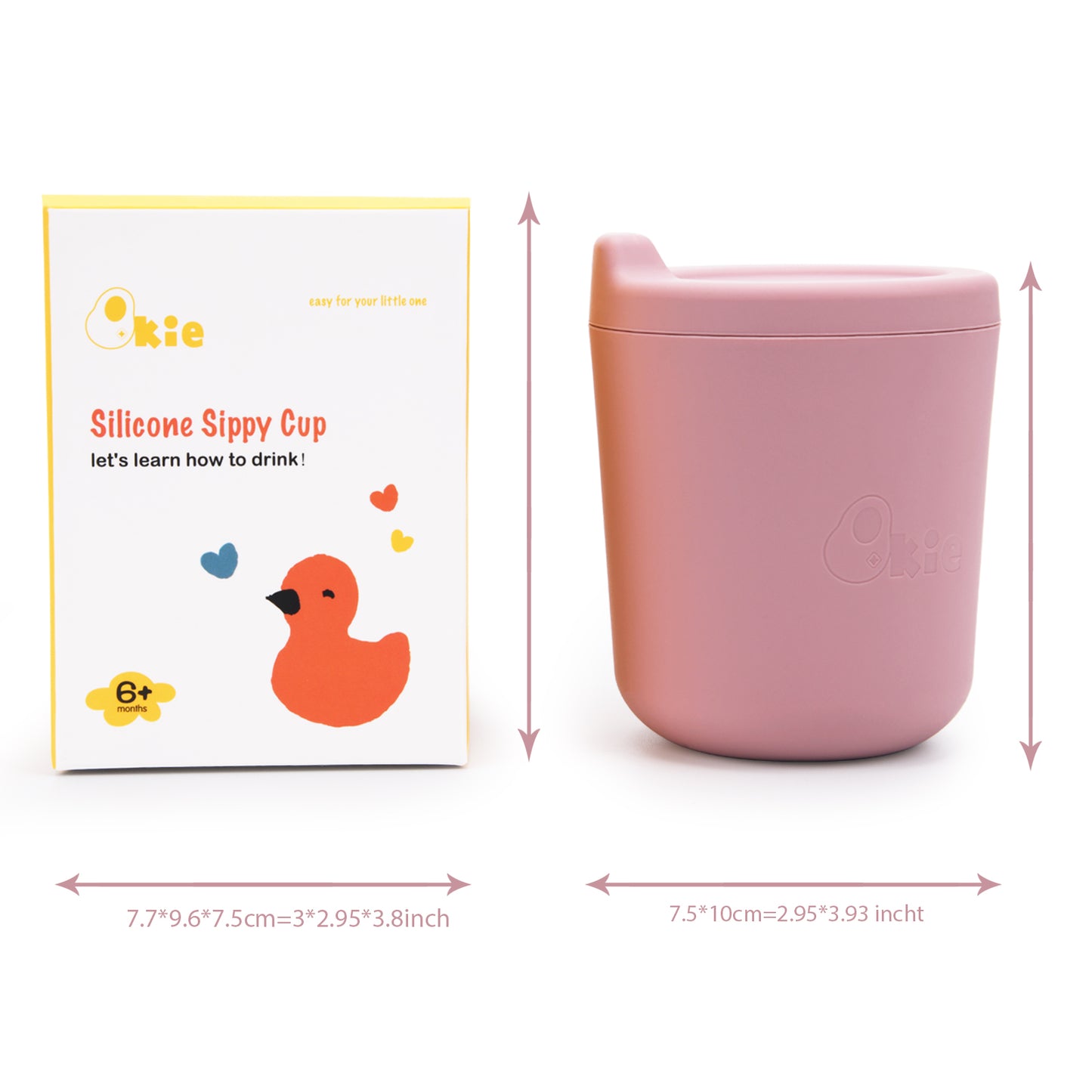 Qkie Sippy Cups for Babies Toddlers and Infants Silicone Sippy Cup - 9 Months+, 5.7 oz./170 ml